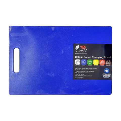 CHOPPING BOARD LG+ 450X300MM BLUE W/HANDLE