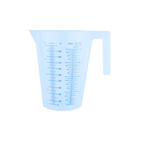 BLUE SCALE THERMO MEASURING JUG 1LTR