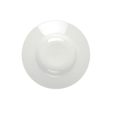 WHITE RIMMED SOUP/PASTA PLATE 31CM (8)