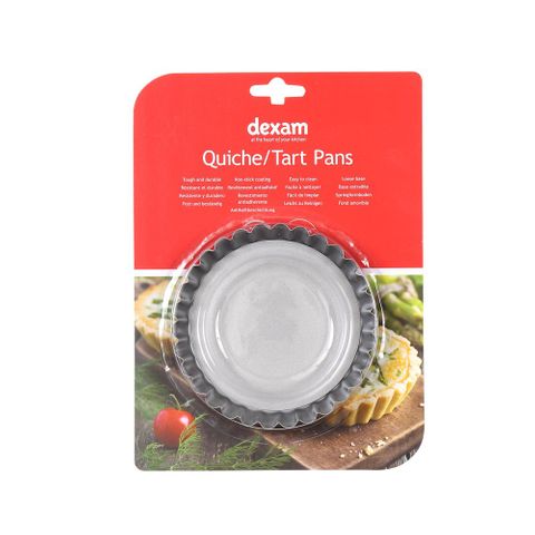 Dexam Set of 4 5in/12cm Non-Stick Quiche/Tart Pans