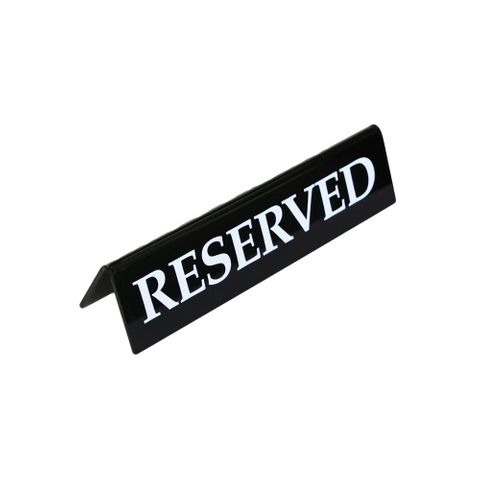 RESERVED SIGN BLACK LARGE