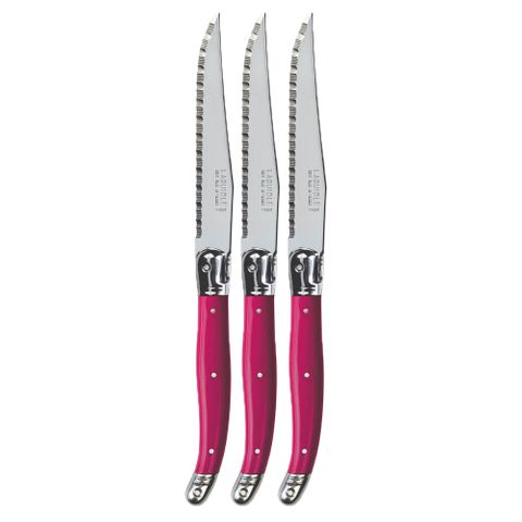 VERDIER REFILL STEAK KNIFE FUCHSIA(3)