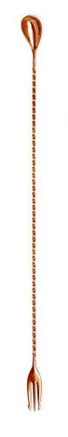 COCKTAIL TRIPLE SPEAR MIXING SPOON 40CM COPPER