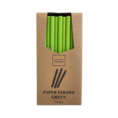 PAPER STRAWS 10 X 197MM - GREEN CTN5000