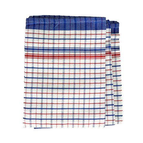 TEATOWEL BLUE/RED FAST DRYING COMMERCIAL