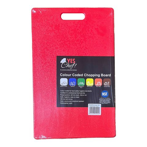 CHOPPING BOARD LGE RED 395X250X13