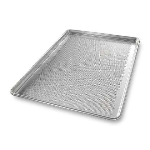 BUN PAN 455X330X25MM 1/2 SIZE PERF ALUMINIUM BAKING SHEET