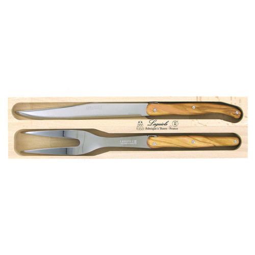 Laguiole Carving Set Olive Wood