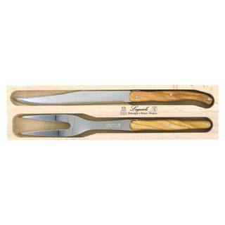 Laguiole Carving Set Olive Wood