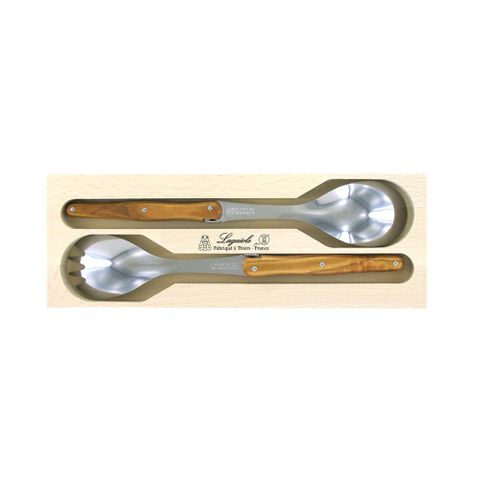Laguiole Salad Set Olive Wood