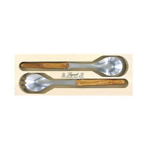 Laguiole Salad Set Olive Wood