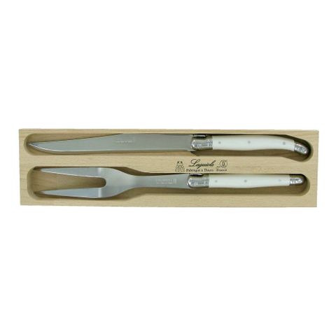 Laguiole Carving Set White