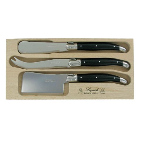 Laguiole 3 Pc Cheese W B/k Black