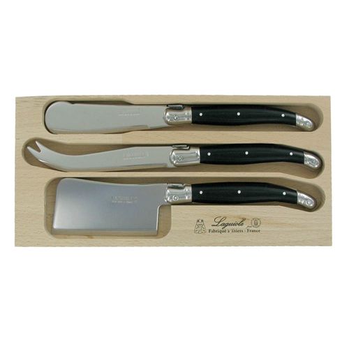 Laguiole 3 Pc Cheese W B/k Black
