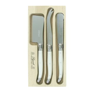 Laguiole 3 Pc Cheese W B/k White