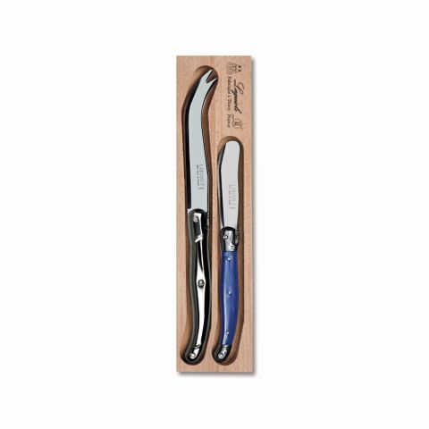 Laguiole Cheese Knife/spreader 2pc Blue