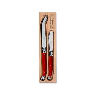 VERDIER CHEESE KNIFE/SPREADER 2PC BR RED