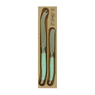 Verdier Cheese Knife/spreader 2pc Pl Grn