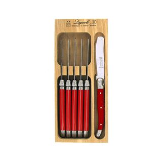 Laguiole Spreaders 6pc Boxed Bright Red