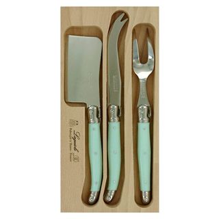 Laguiole Cheese Set Pale Green 3pc