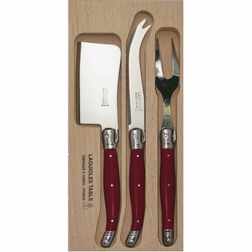 Laguiole Cheese Set Red 3pc