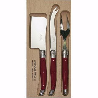 Laguiole Cheese Set Red 3pc