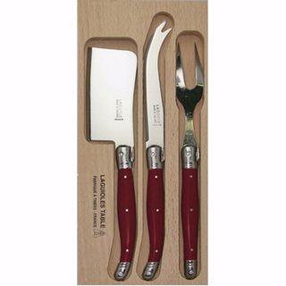 Laguiole Cheese Set Red 3pc
