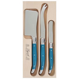Laguiole 3 Pc Cheese W B/k Teal