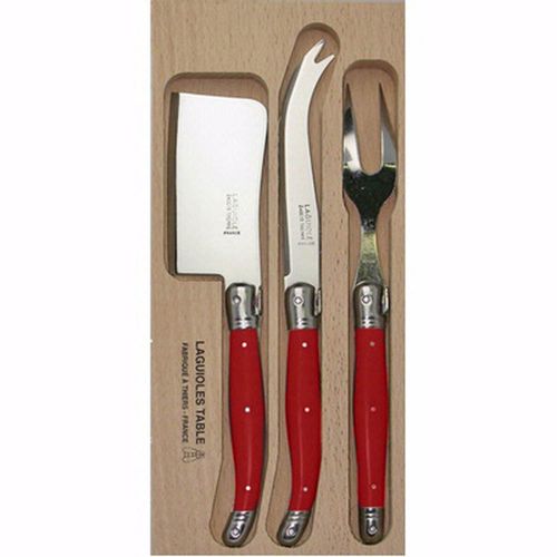 Laguiole Cheese Set Bright Red 3pc