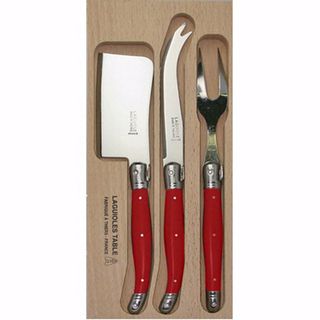 Laguiole Cheese Set Bright Red 3pc