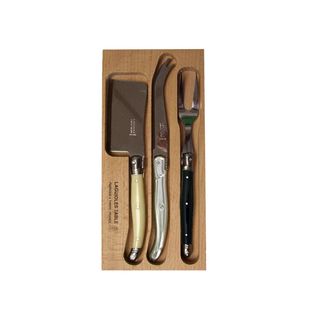 Laguiole Cheese Set Ivory/ss/black 3pc
