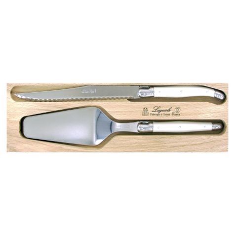 Laguiole Cake Slice Server Set White