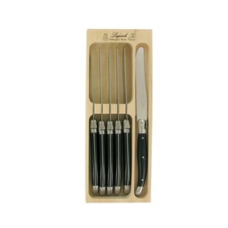Laguiole Table Knife Set 6 Black