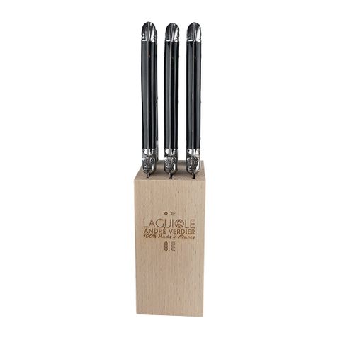 Laguiole Steak Knife Block Set 6 Black