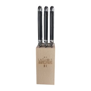 Laguiole Steak Knife Block Set 6 Black