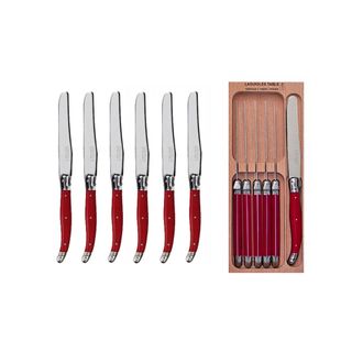 Laguiole Table Knife Set 6 Red