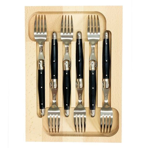 Laguiole Fork Set 6 Black