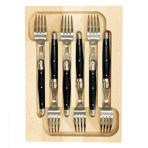 Laguiole Fork Set 6 Black