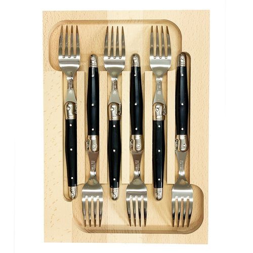 Laguiole Fork Set 6 Black