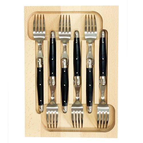 Laguiole Fork Set 6 Black