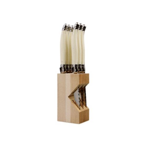 Verdier Steak Knife Block Set 6 Neutral Uncle Zitos Ltd