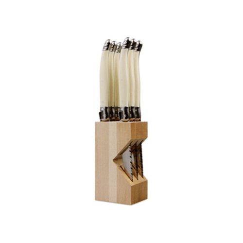 Laguiole Steak Knife Block Set 6 Ivory