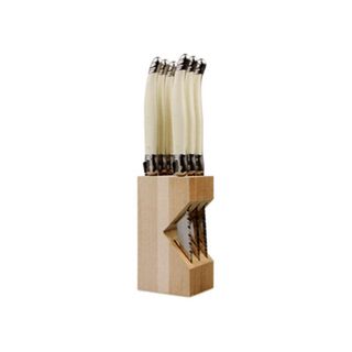 Laguiole Steak Knife Block Set 6 Ivory