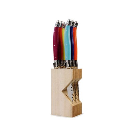 Laguiole Steak Knife Block Set 6 Multi