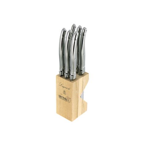 Verdier Steak Knife Block Set 6 Neutral Uncle Zitos Ltd