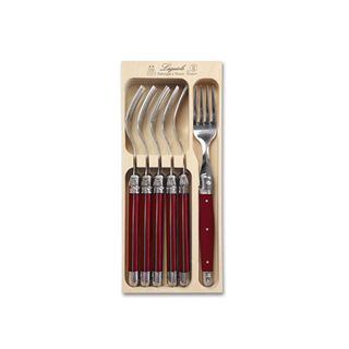 Laguiole Fork Set 6 Red