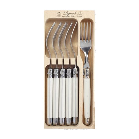 Laguiole Fork Set 6 White