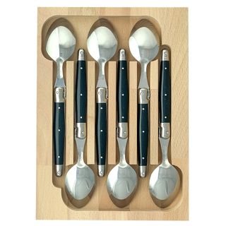 Laguiole Dessert Spoon Set 6 Black