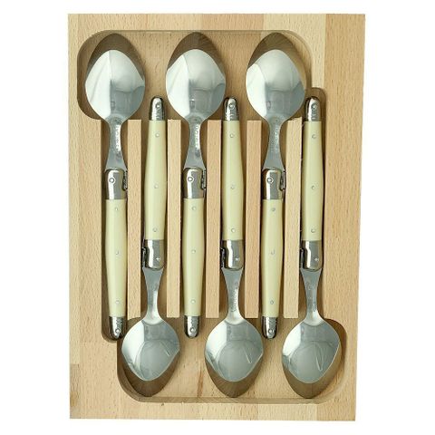 Laguiole Dessert Spoon Set 6 Ivory