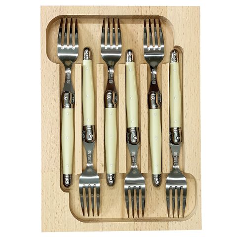 Laguiole Fork Set 6 Ivory